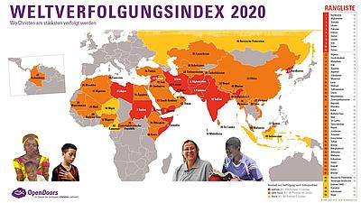 Landkarte,Weltverfolgungsindex 2020